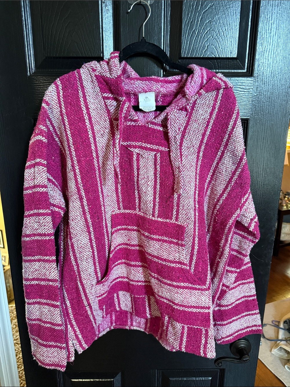 Pink White Striped Baja Hoodie